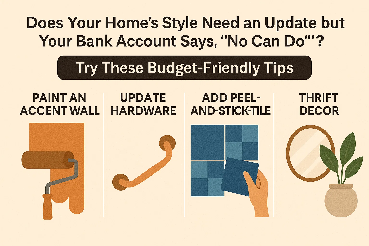 Budget Home Style Tips infographic