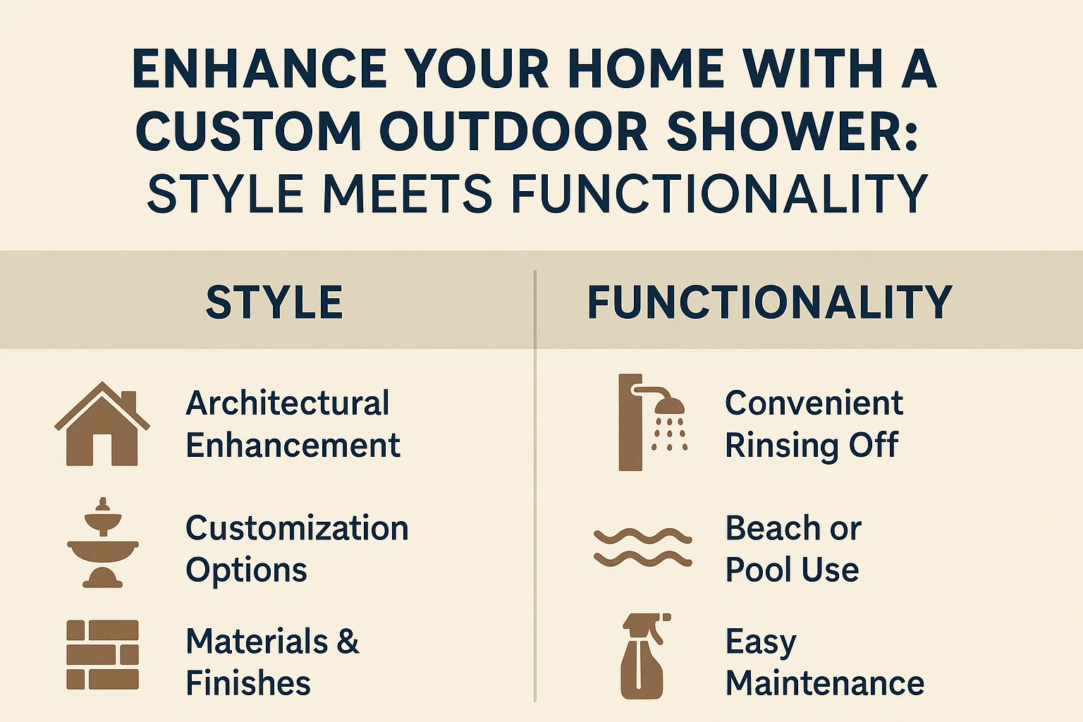 Custom Outdoor Shower infographic