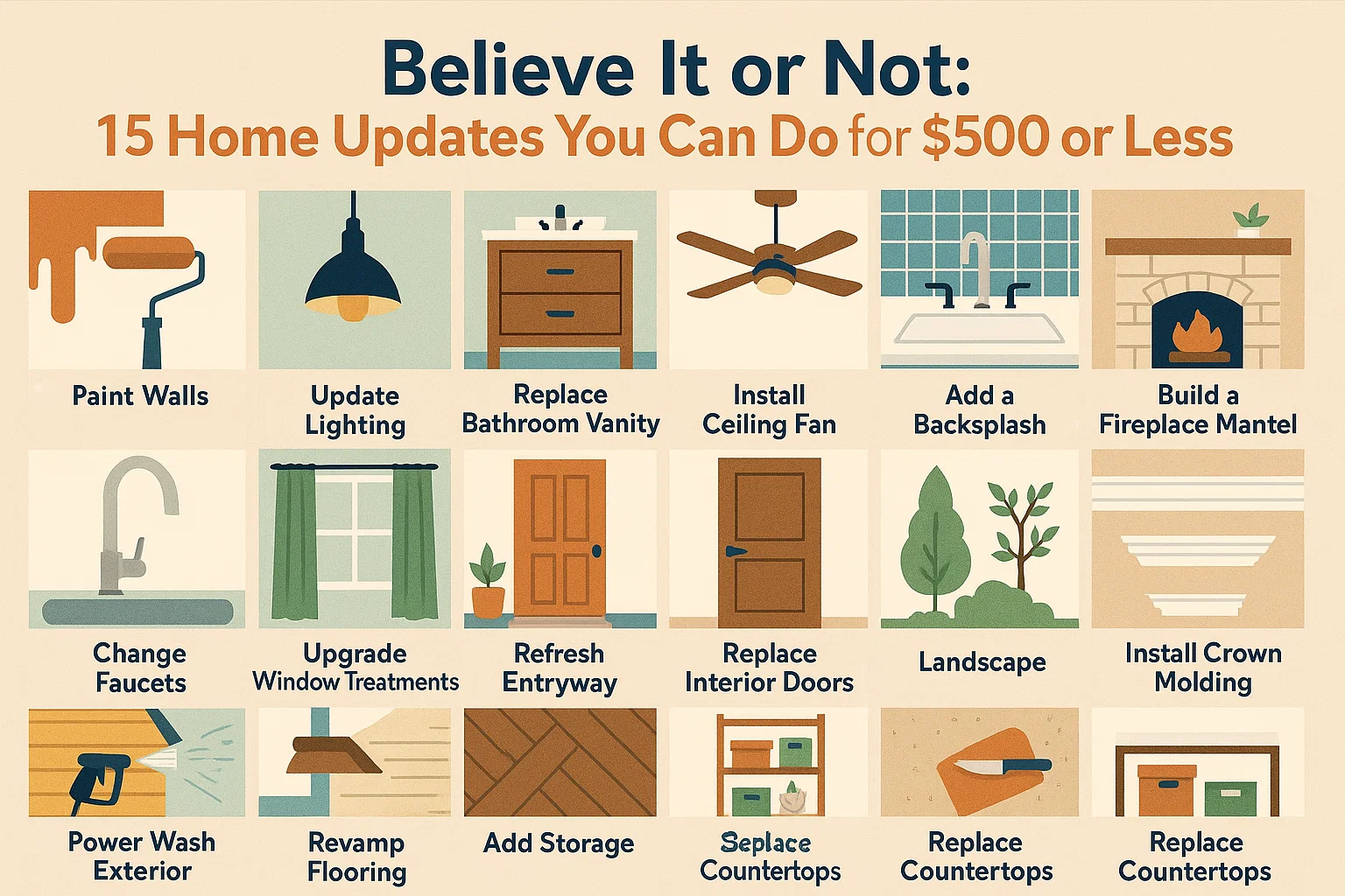 Affordable Home Updates infographic