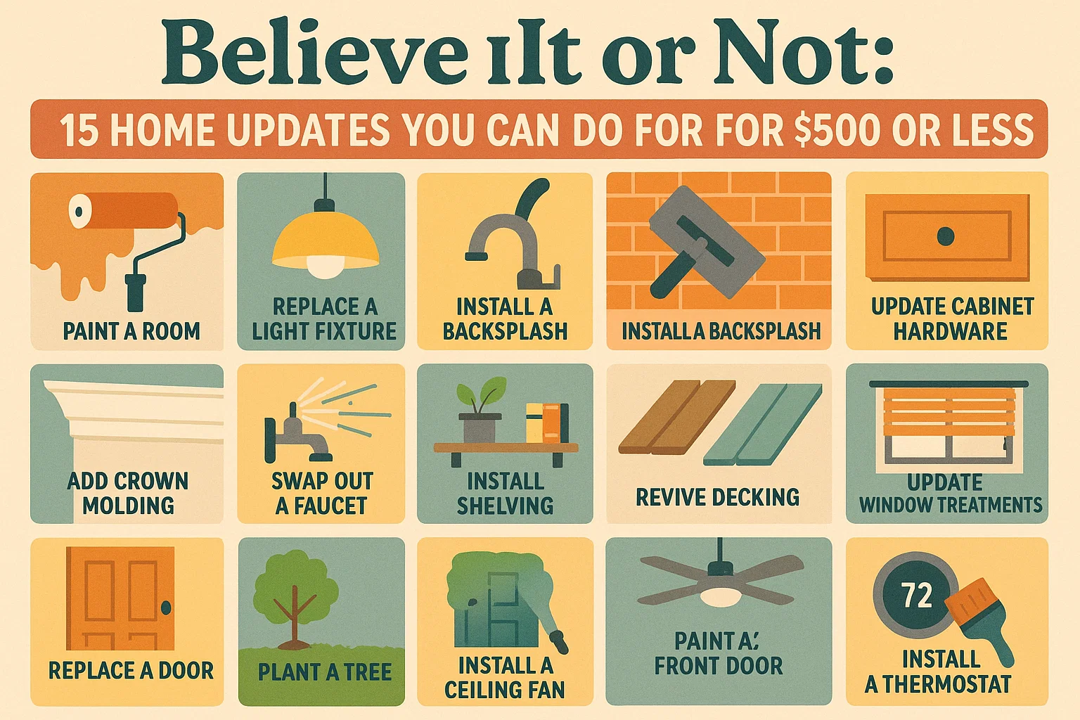 Affordable Home Updates infographic