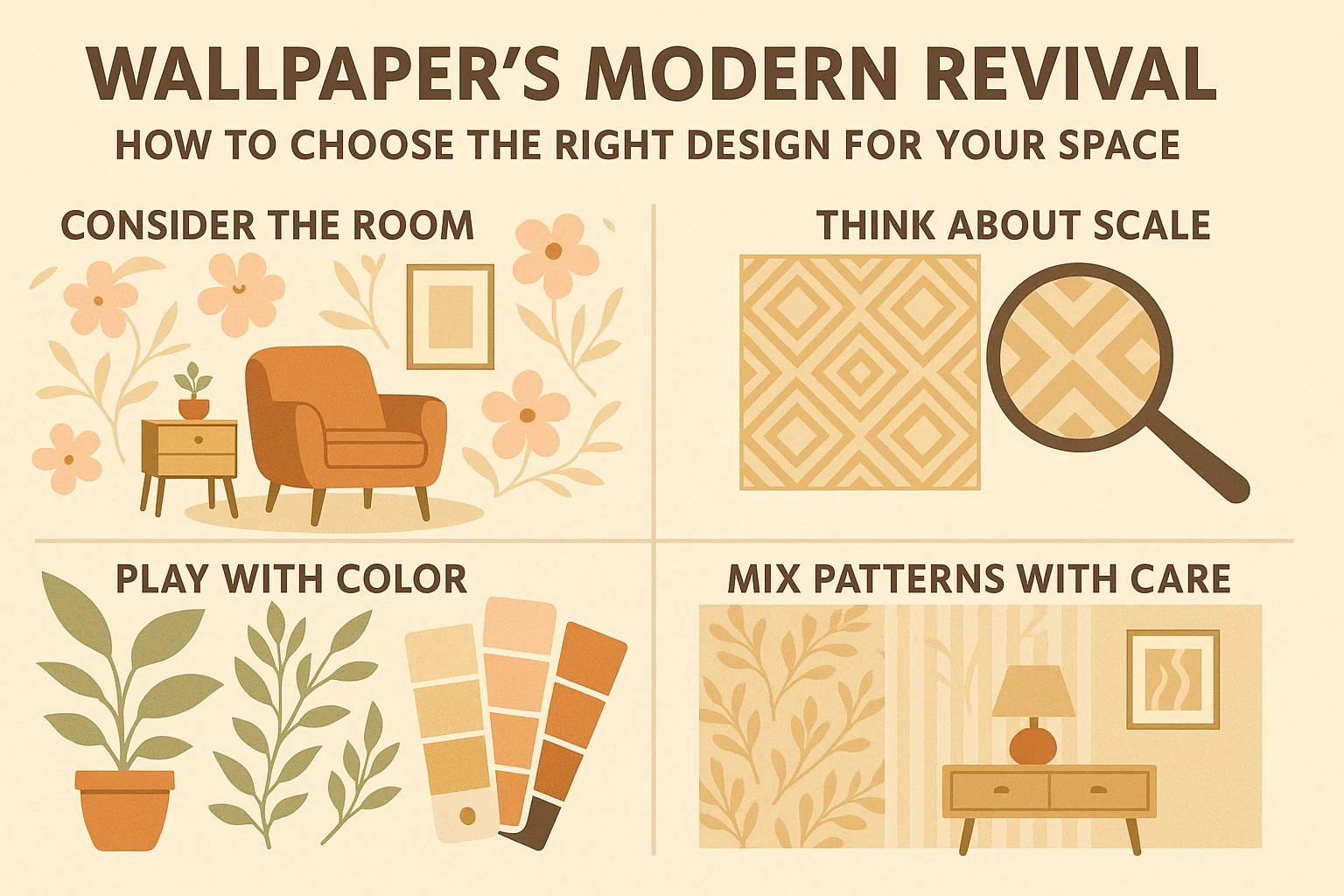 Modern Wallpaper Design Guide infographic