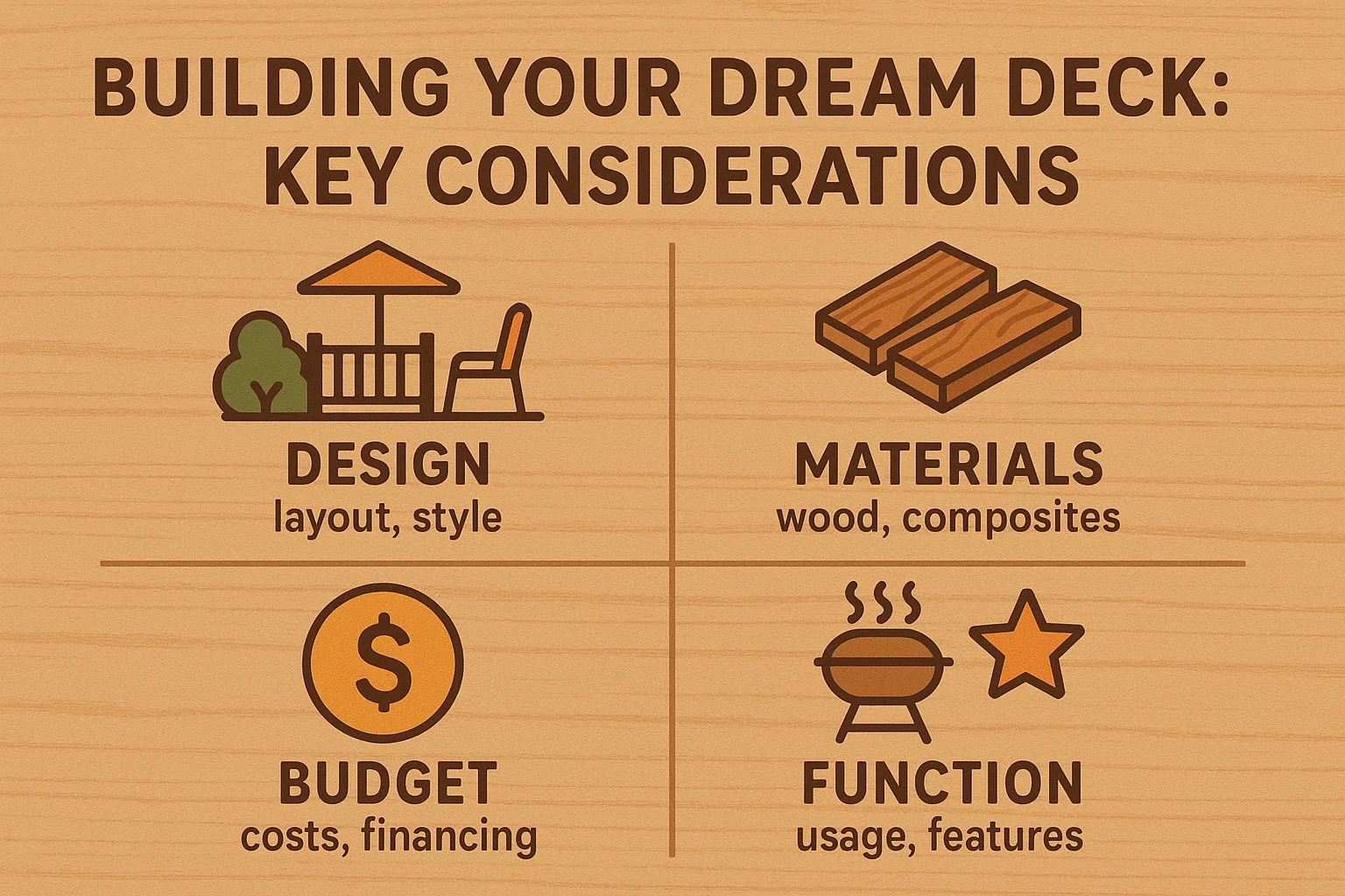 Dream Deck Considerations infographic