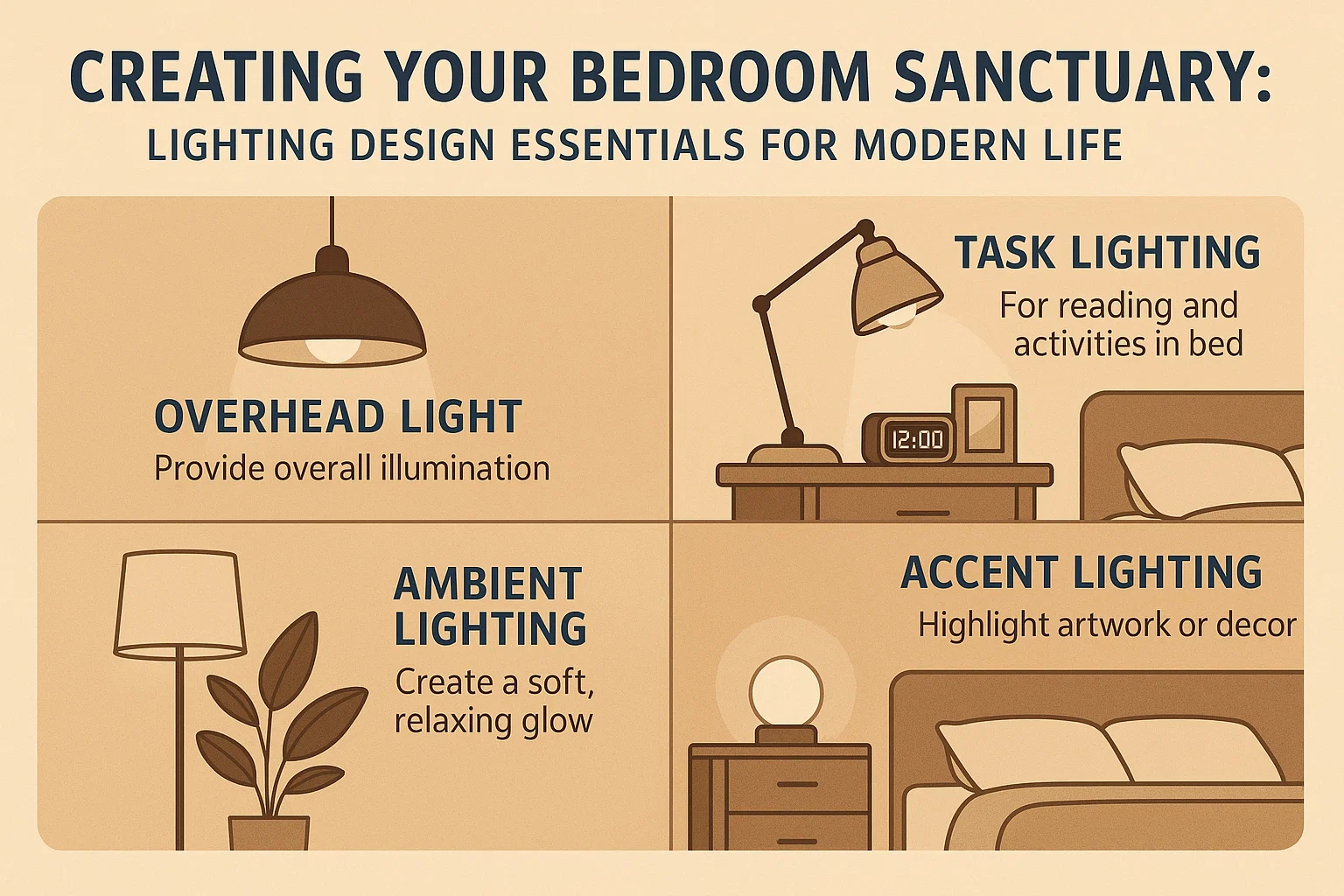 Bedroom Lighting Essentials infographic