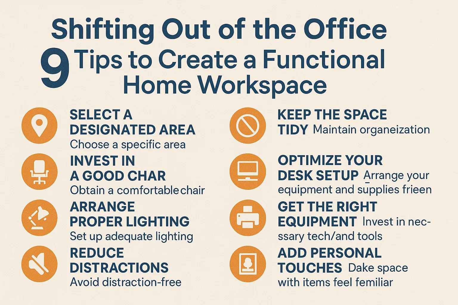 Functional Home Workspace Tips infographic