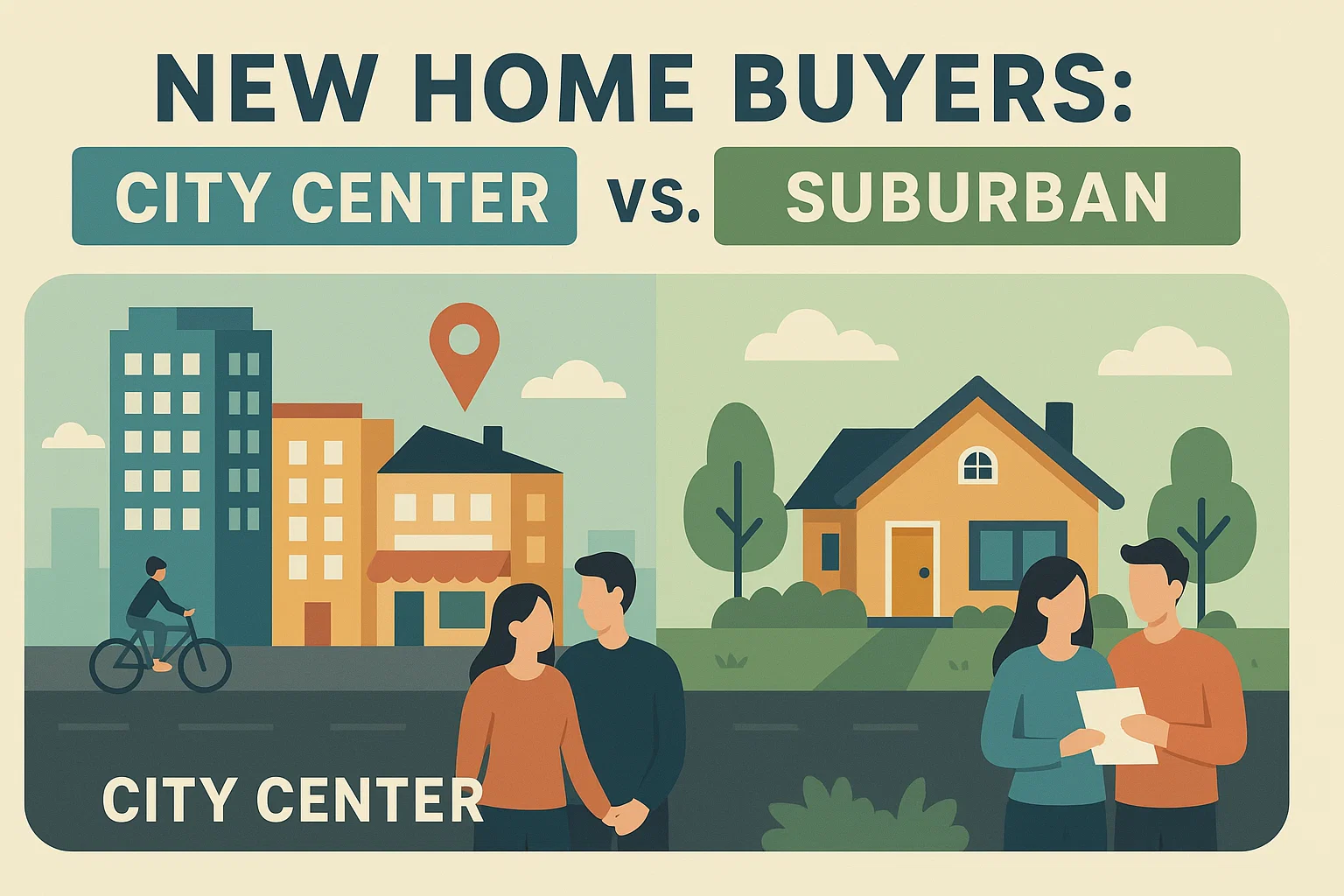 City vs. Suburb Living infographic