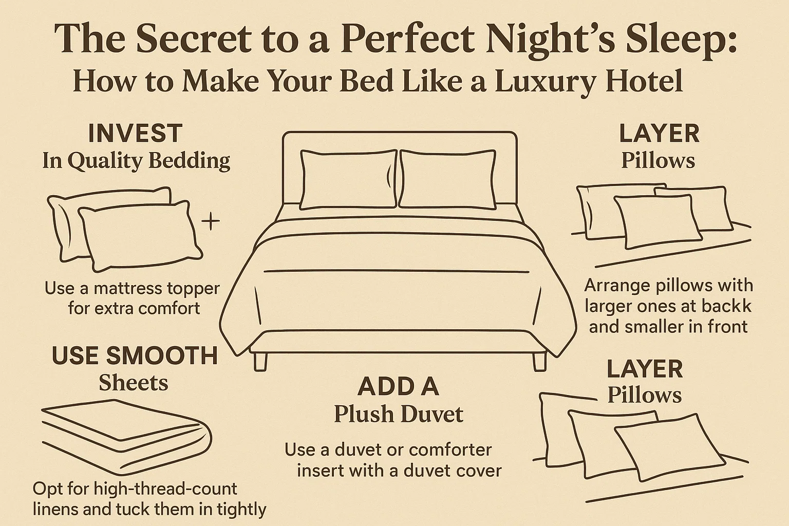 Luxury Hotel Bed Tips infographic