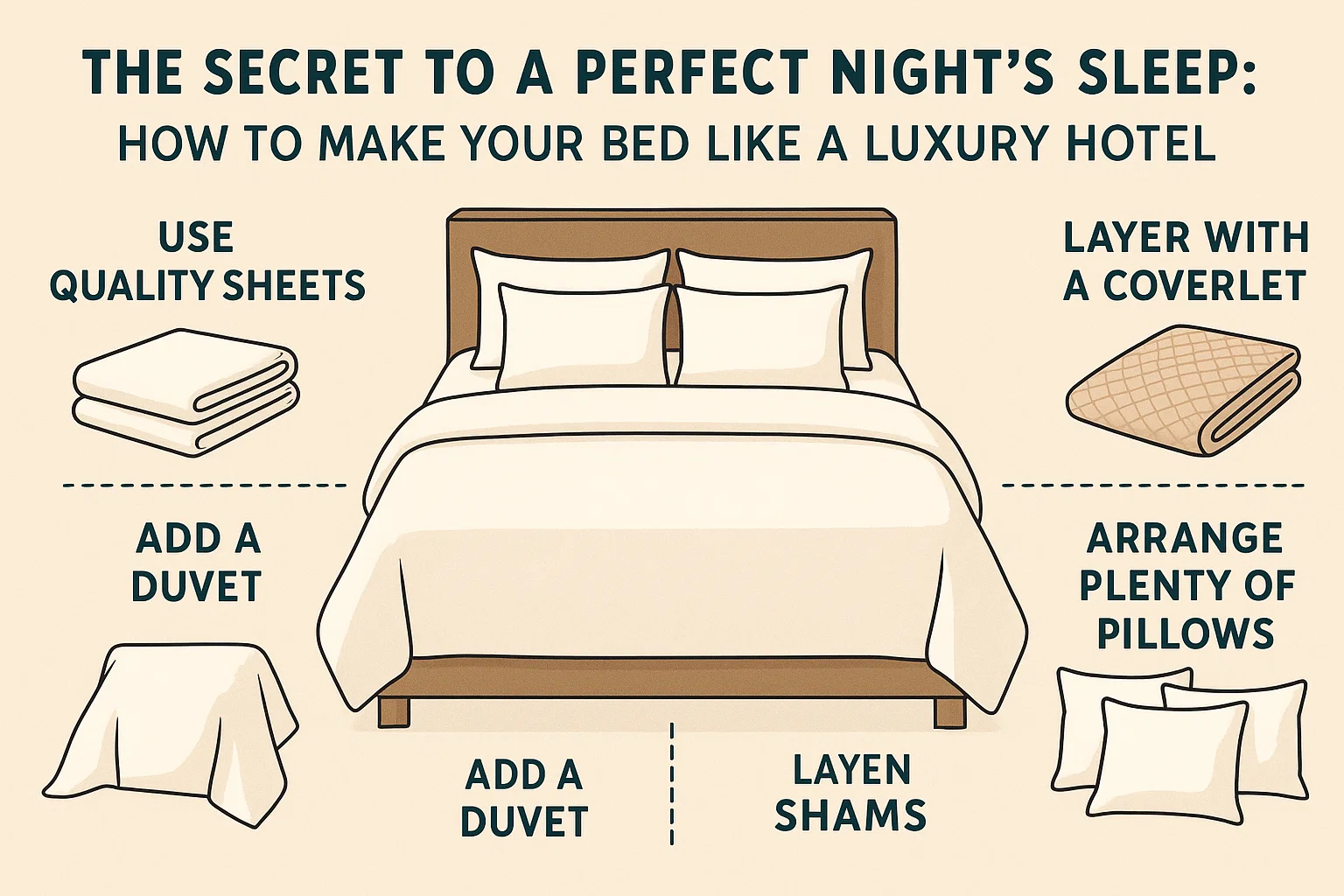 Luxury Hotel Bed Tips infographic