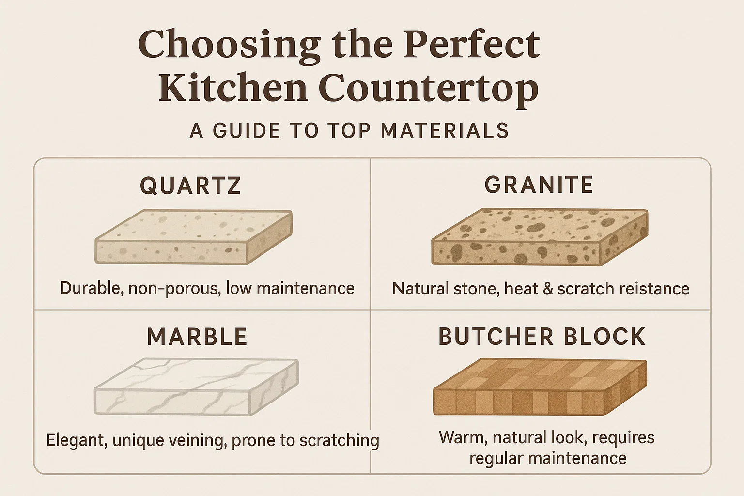 Kitchen Countertop Guide infographic