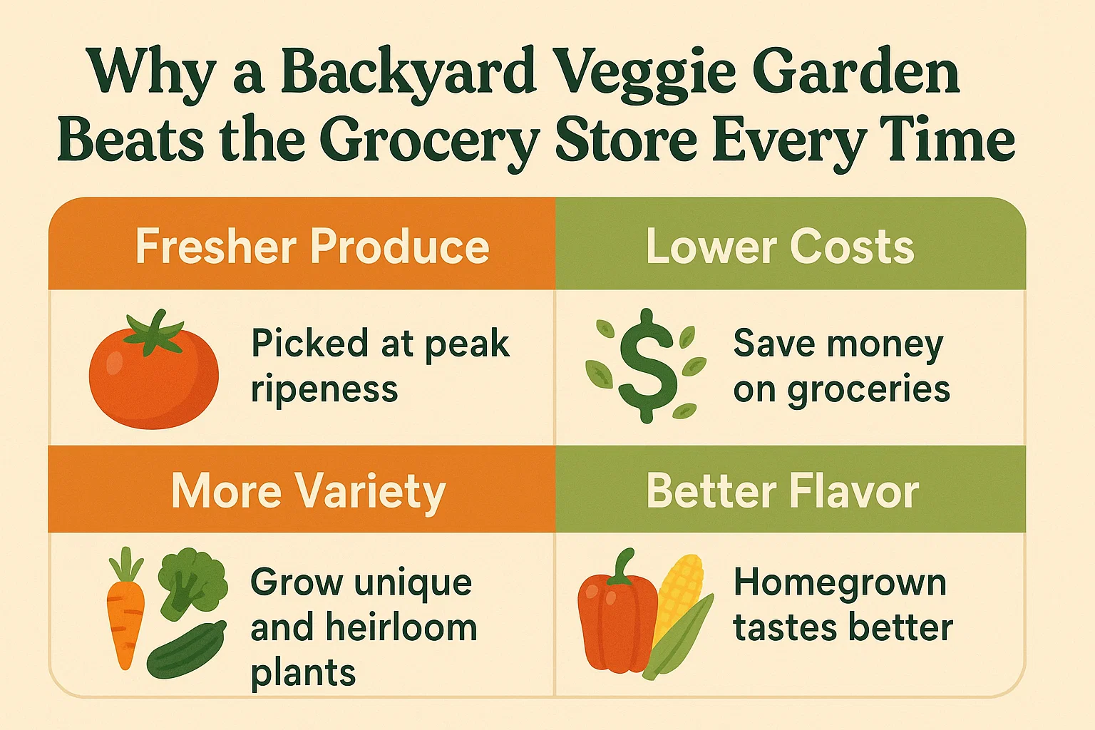 Backyard Veggie Benefits infographic