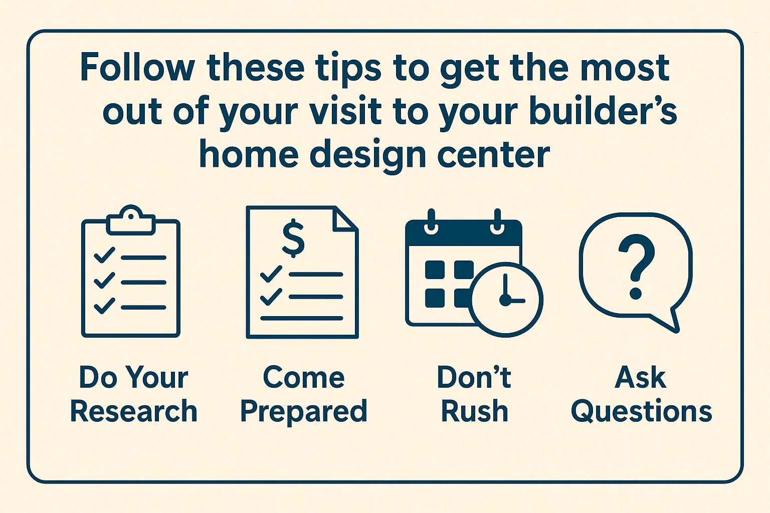 Home Design Center Tips infographic