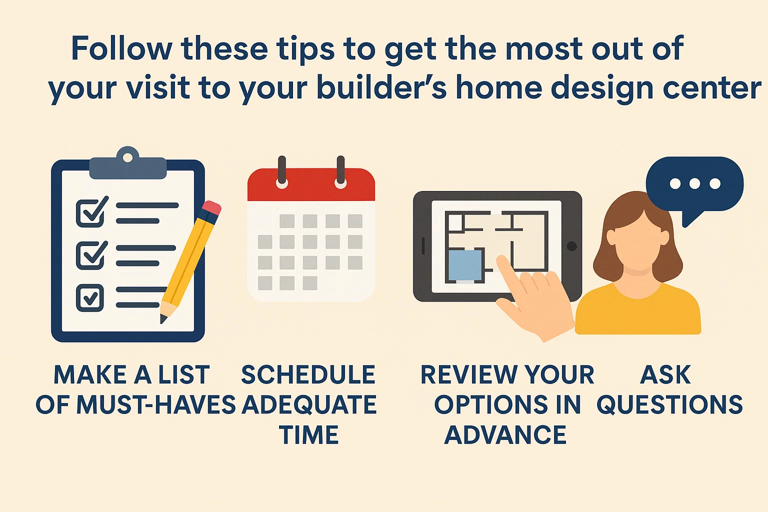 Home Design Center Tips infographic