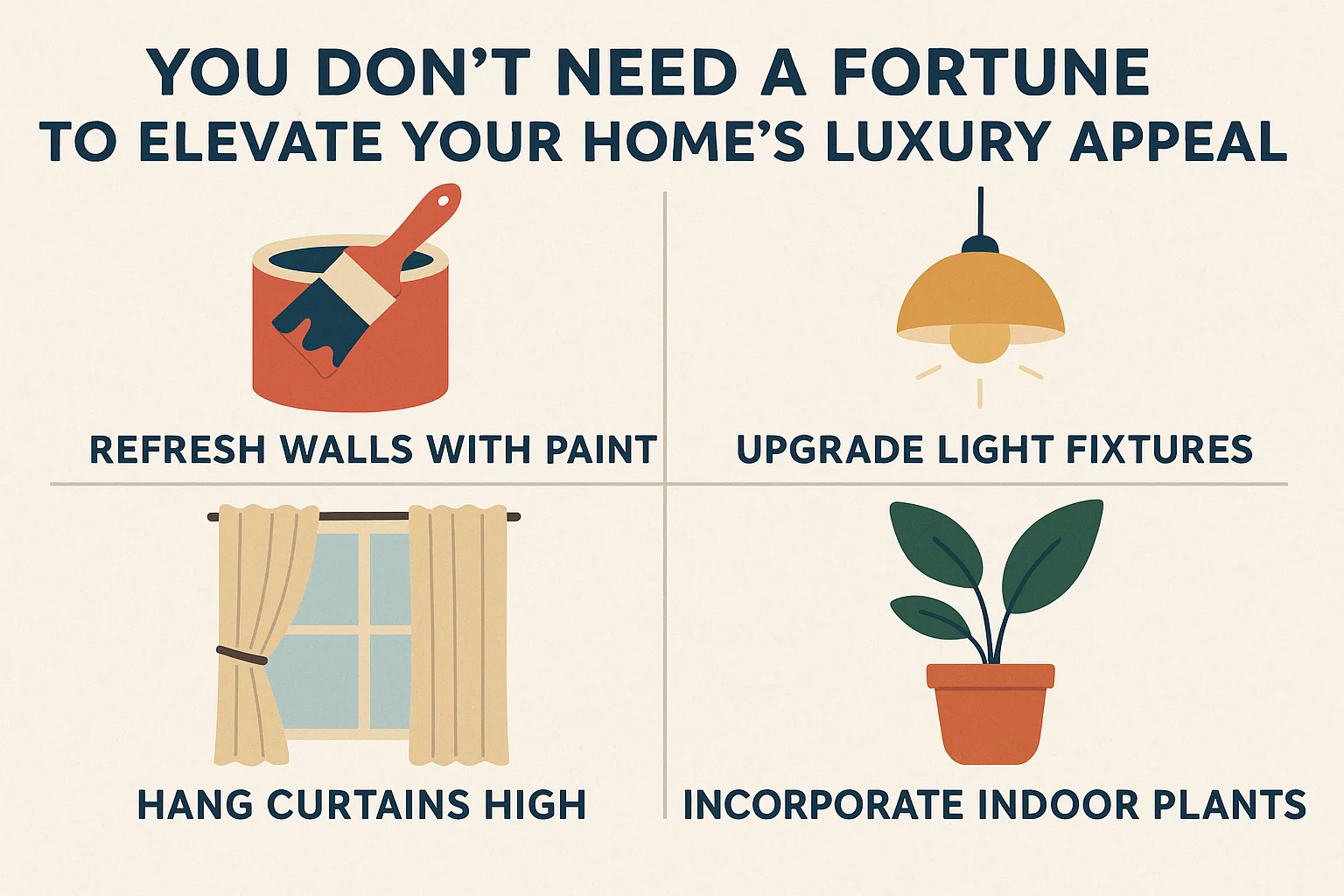 Affordable Home Luxury Tips infographic