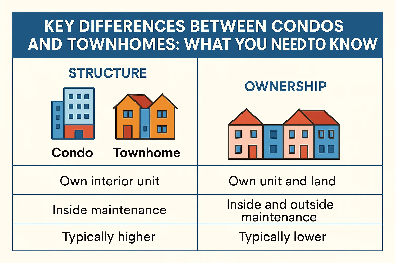 Condos vs Townhomes Infographic infographic