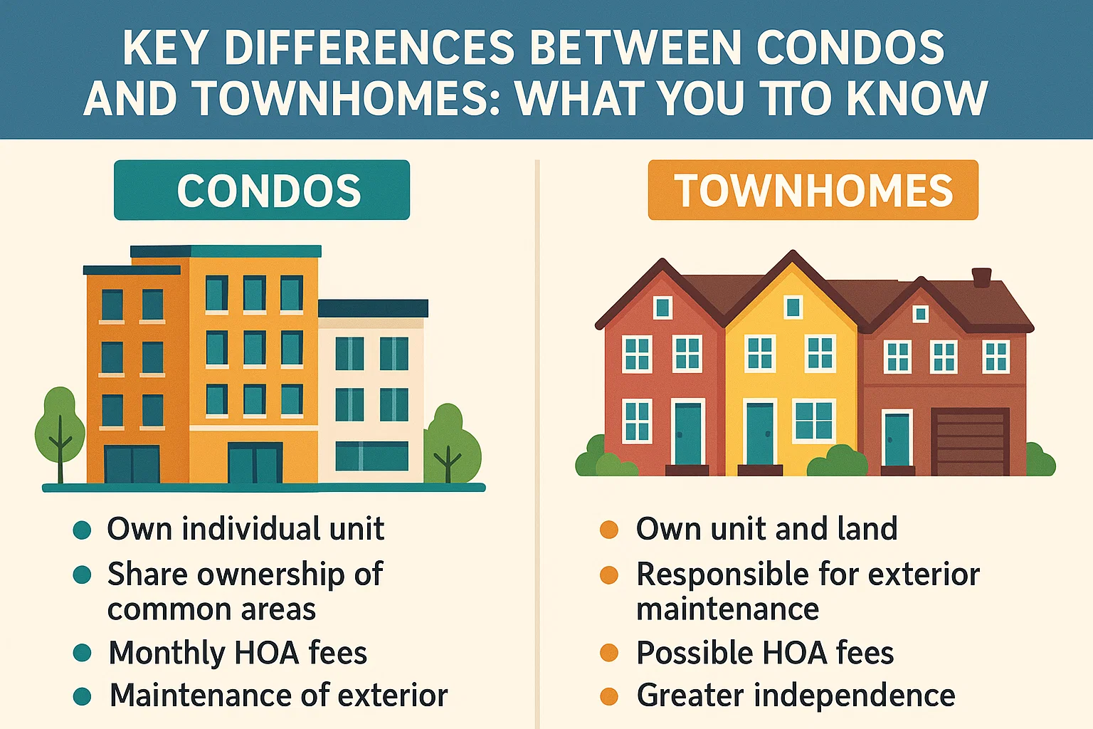 Condos vs Townhomes Infographic infographic