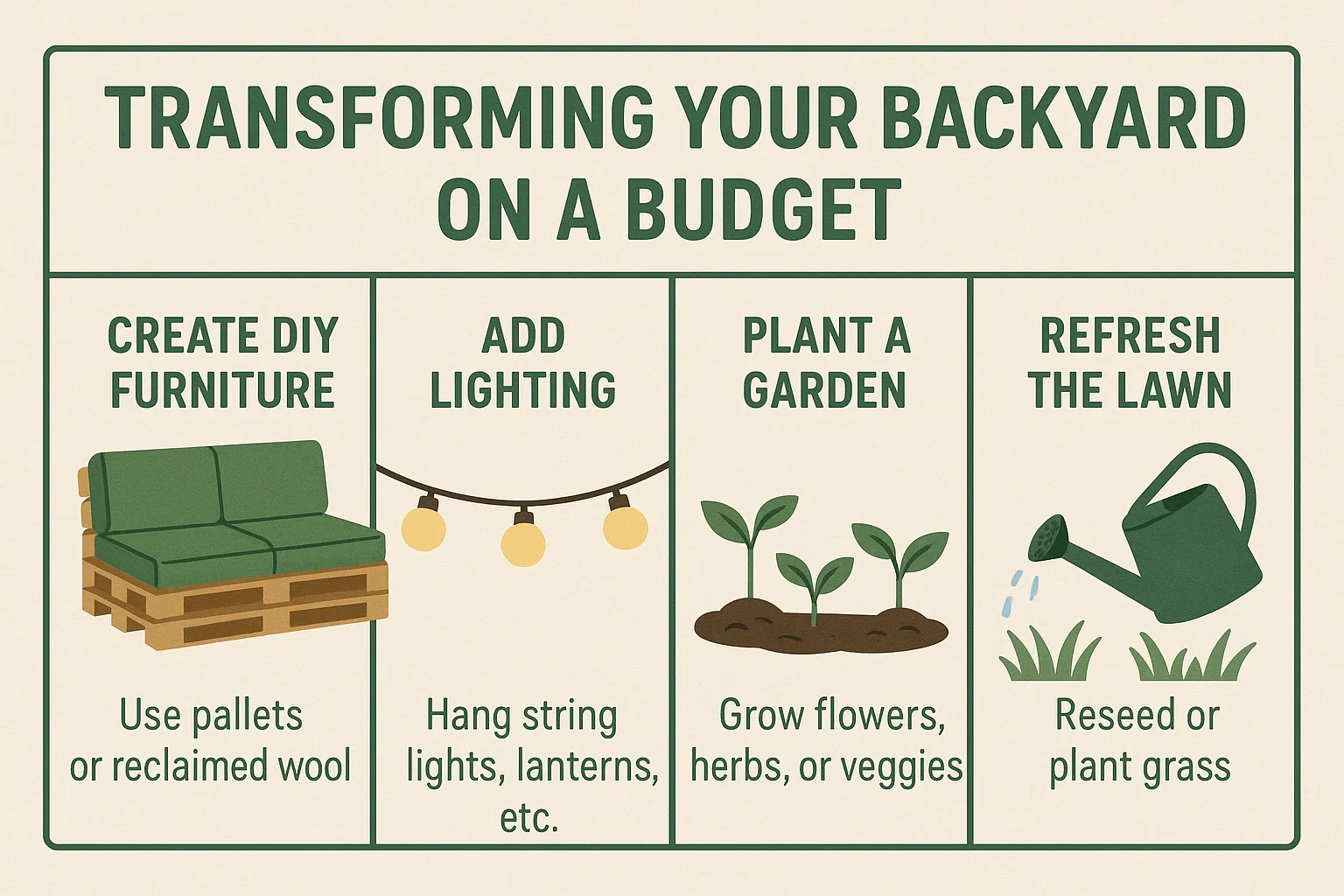 Budget Backyard Ideas infographic