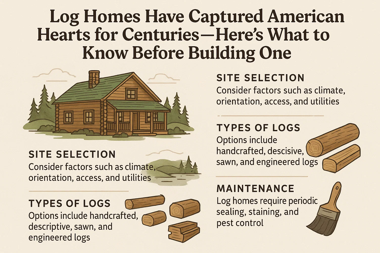 Log Home Building Guide infographic