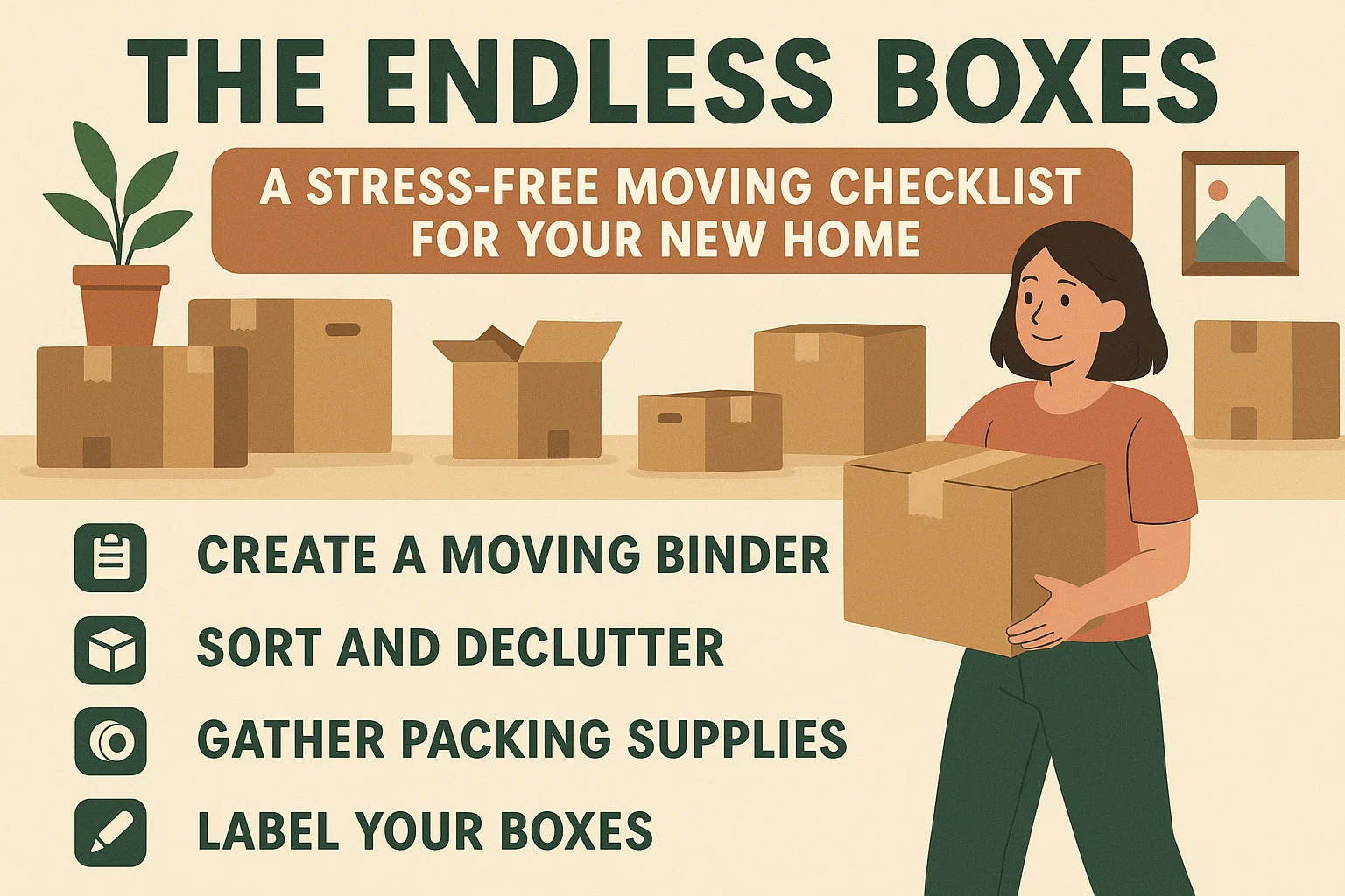 Stress-Free Moving Checklist infographic