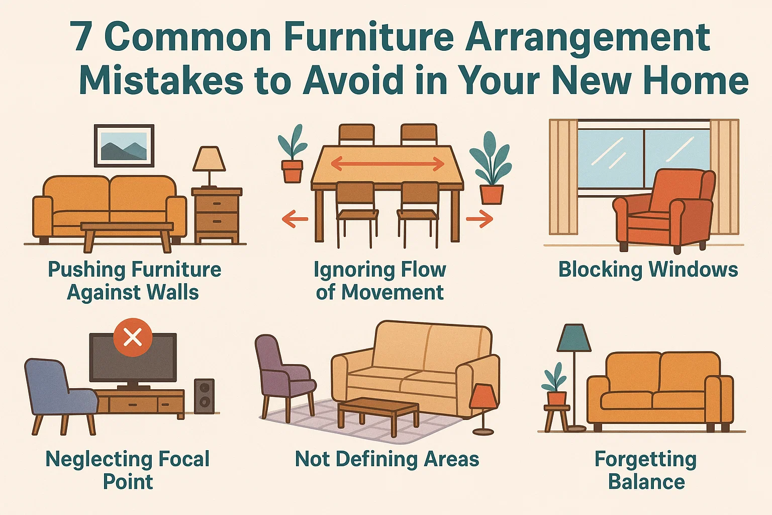 Furniture Arrangement Tips infographic