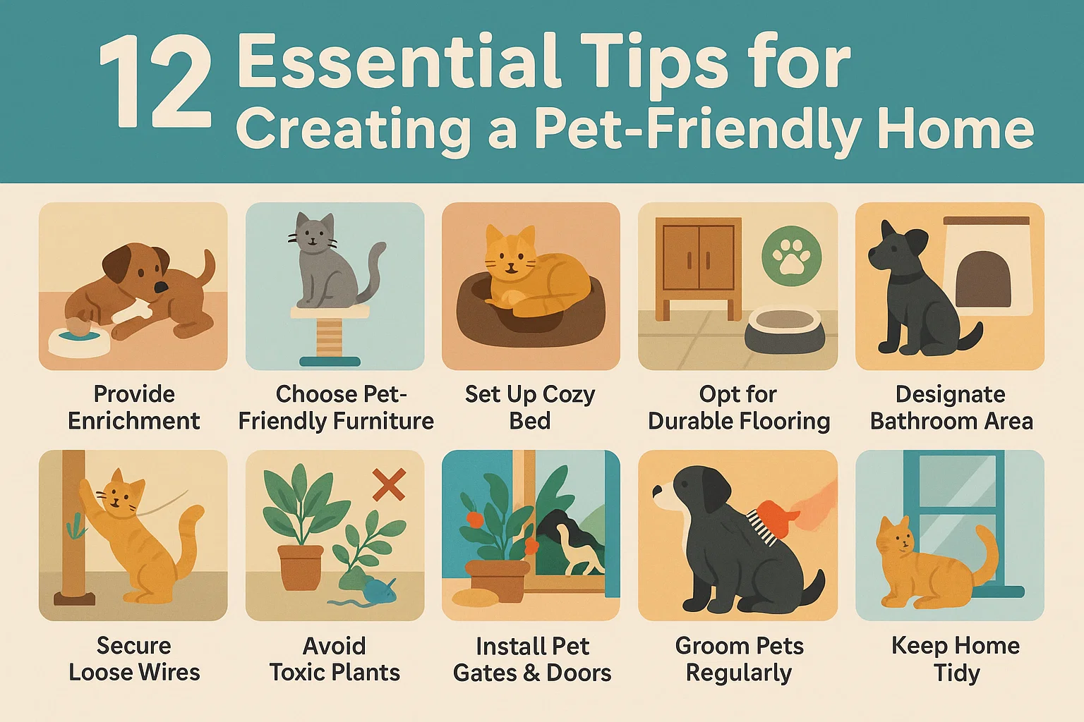 Pet-Friendly Home Tips infographic