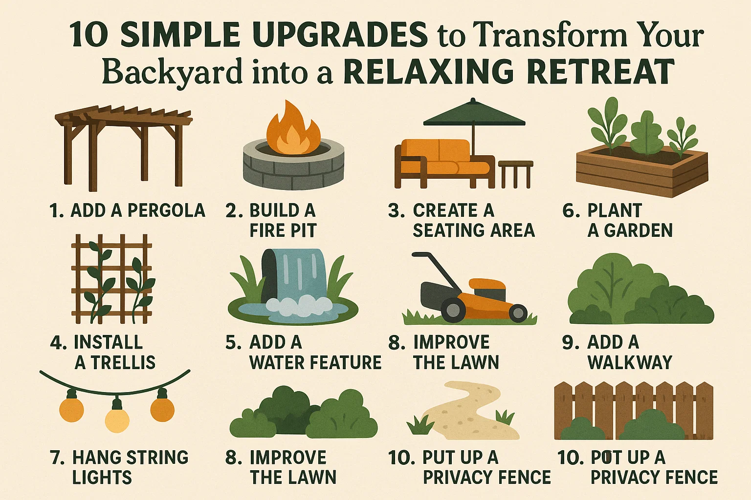 Backyard Retreat Upgrades infographic