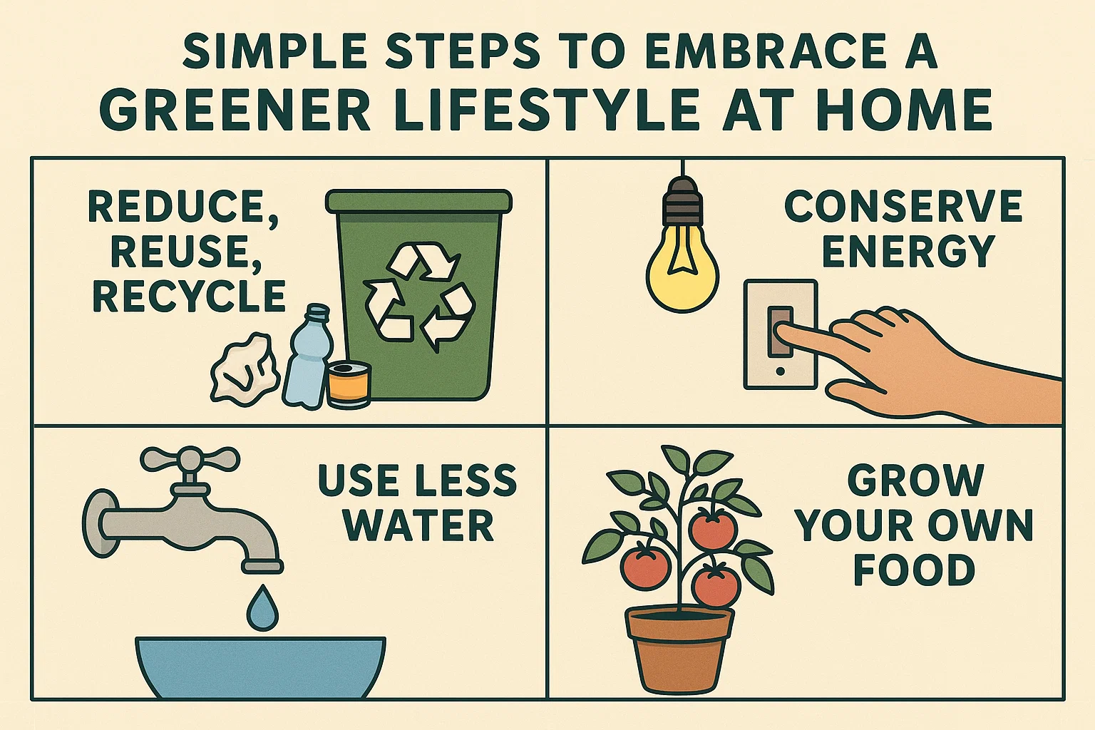 Greener Lifestyle Tips infographic