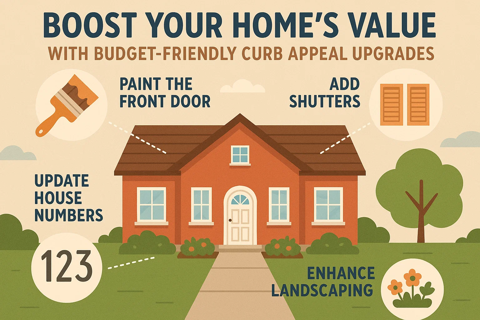 Budget Curb Appeal Tips infographic