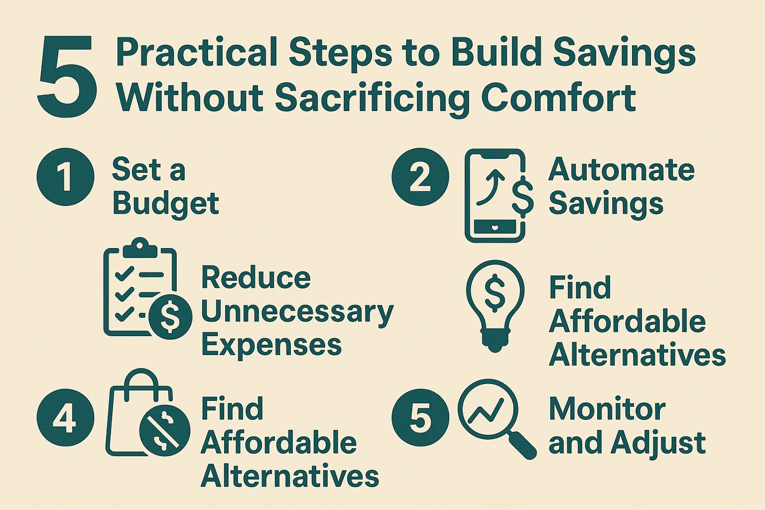 Build Savings Comfortably infographic