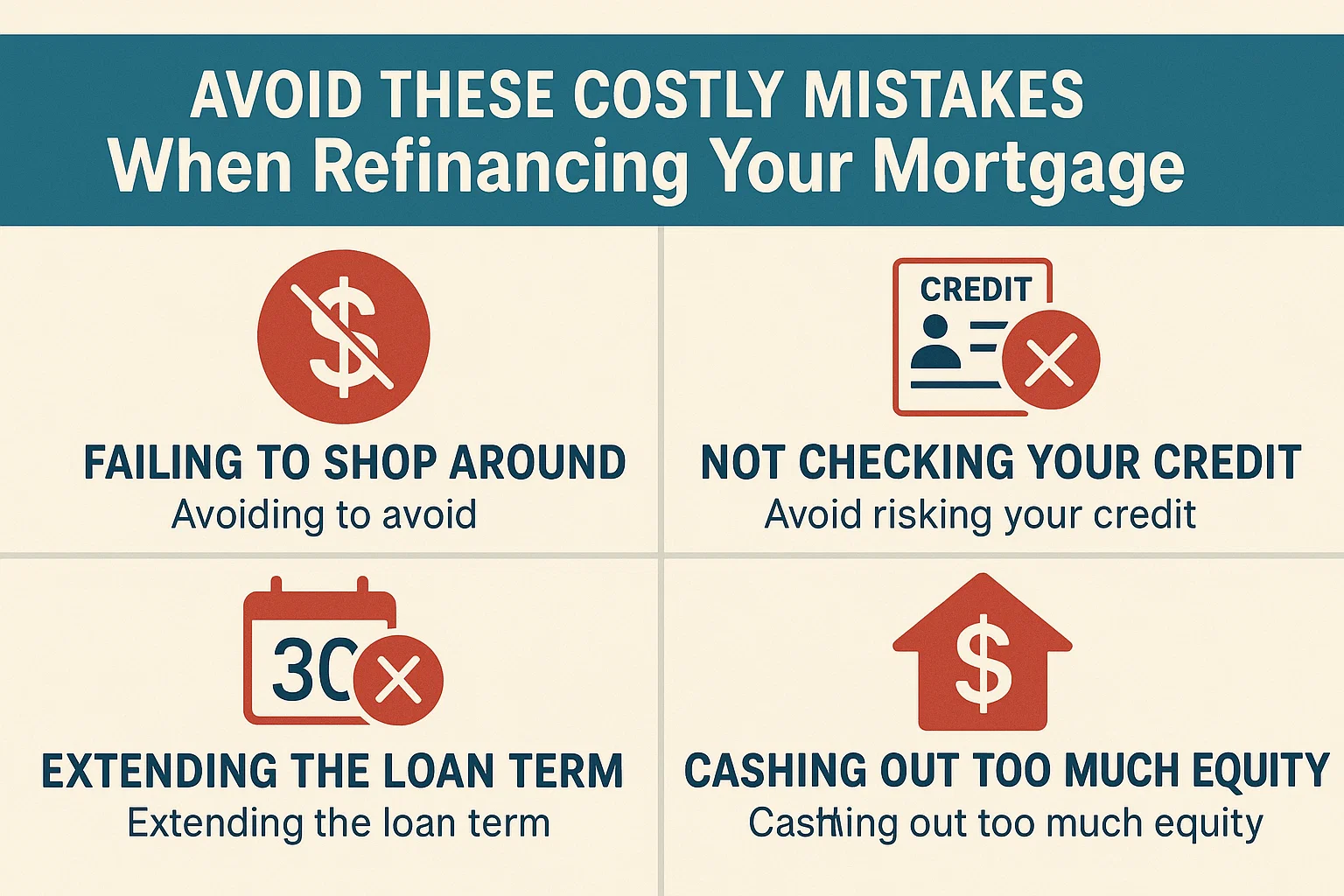 Refinancing Mistakes Guide infographic