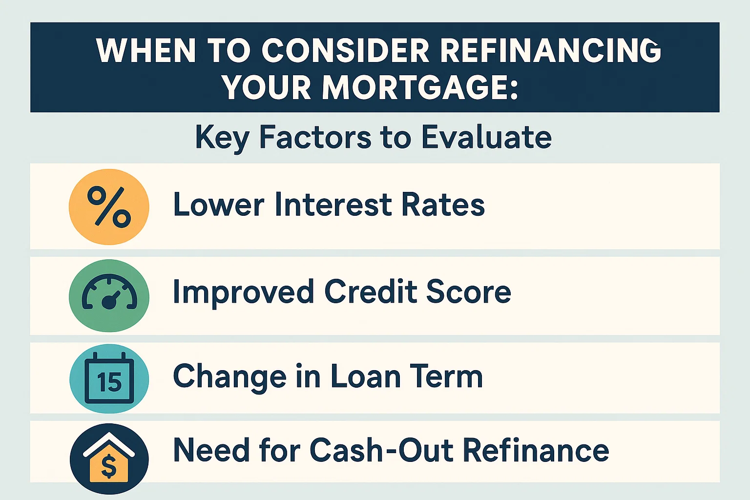 Mortgage Refinancing Guide infographic