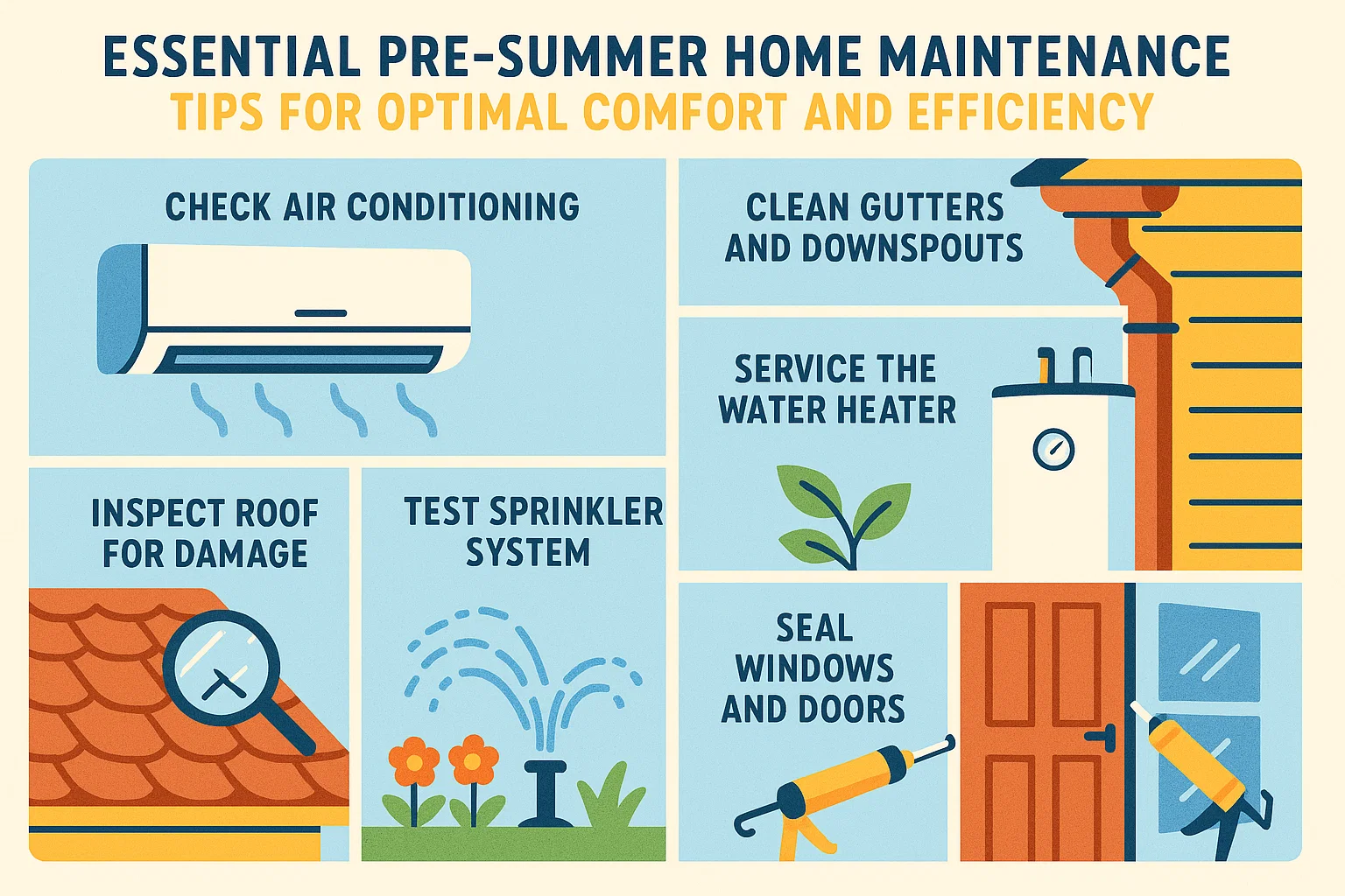 Pre-Summer Home Tips infographic