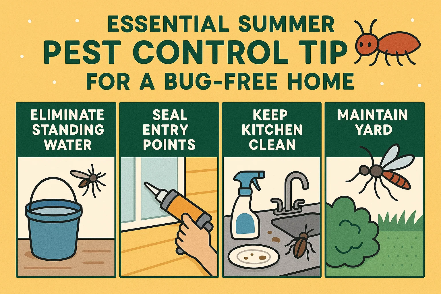 Bug-Free Home Tips infographic