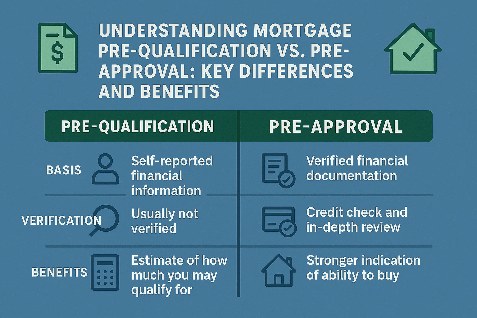 Mortgage Pre-Qualification vs. Approval infographic