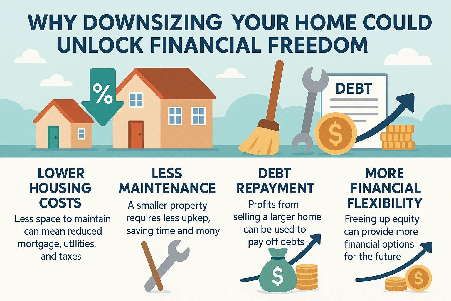 Downsize for Financial Freedom infographic