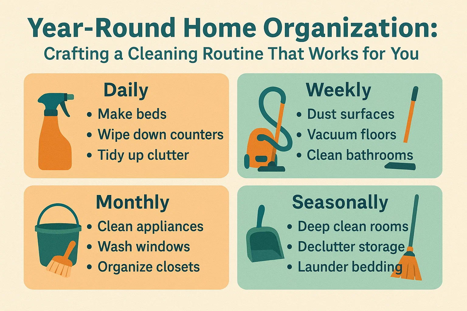 Efficient Home Cleaning Routine infographic