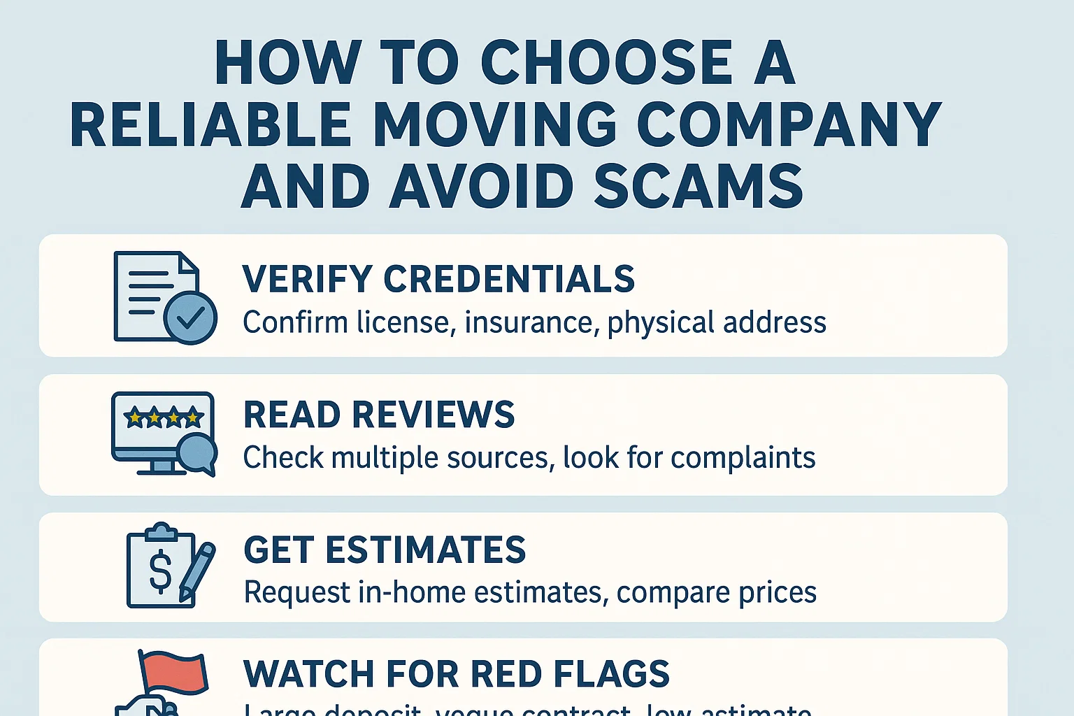 Choosing a Moving Company infographic