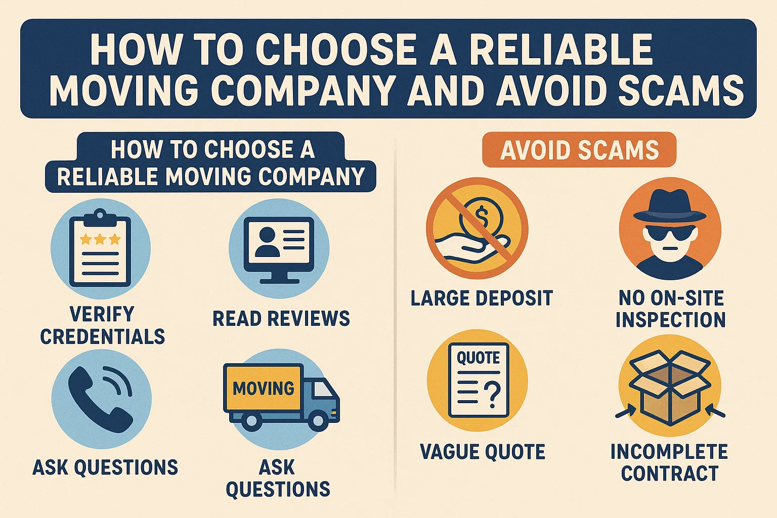 Choosing a Moving Company infographic