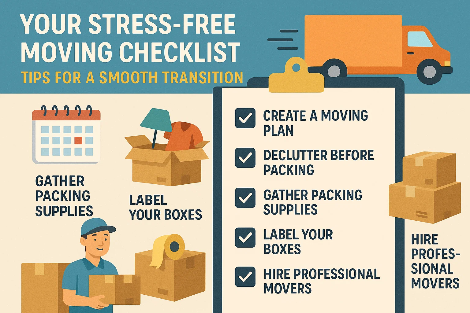 Stress-Free Moving Tips infographic