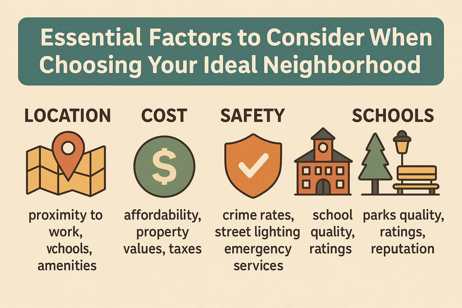 Ideal Neighborhood Guide infographic
