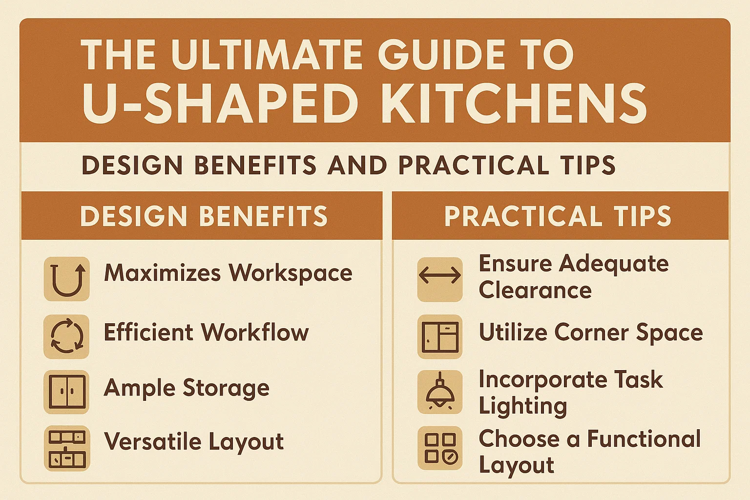 U-Shaped Kitchen Benefits infographic