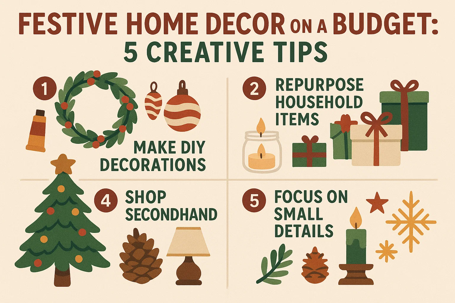 Budget-Friendly Festive Decor infographic
