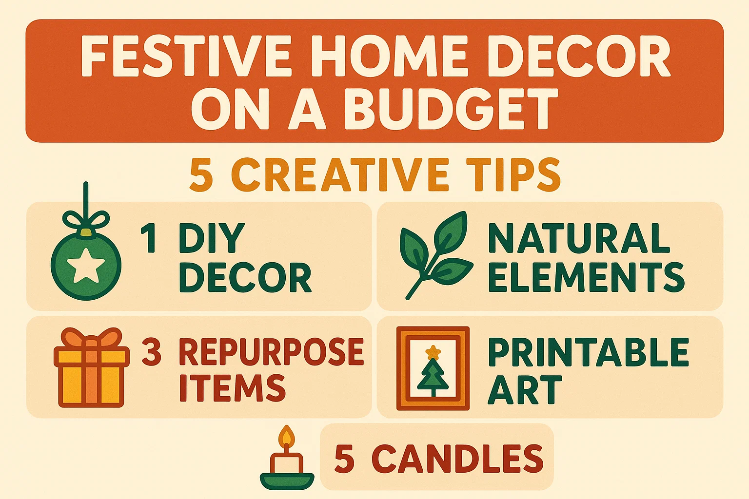 Budget-Friendly Festive Decor infographic