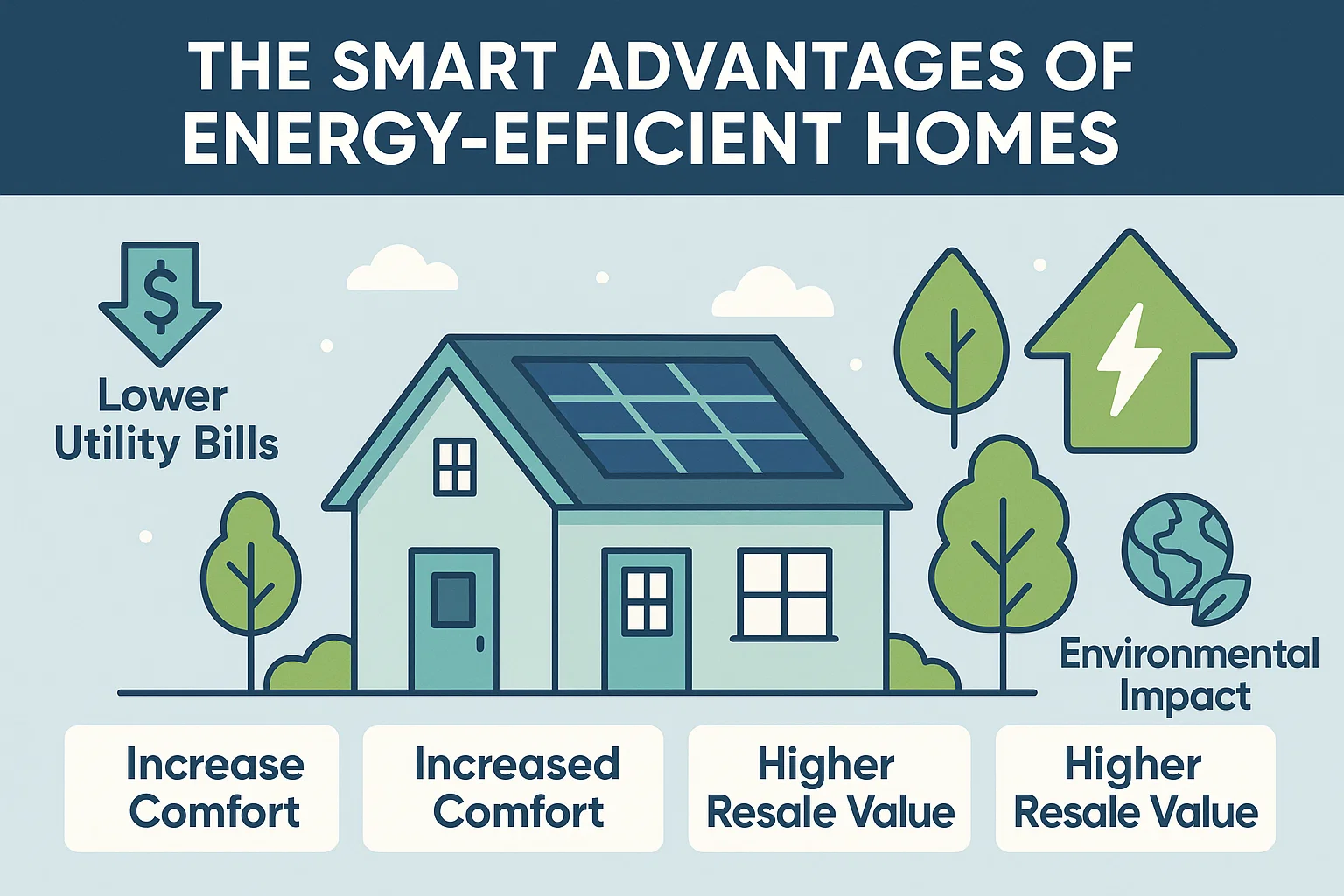 Energy-Efficient Homes Benefits infographic