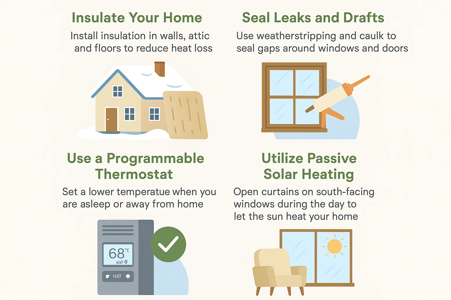 Eco Winter Heating Tips infographic