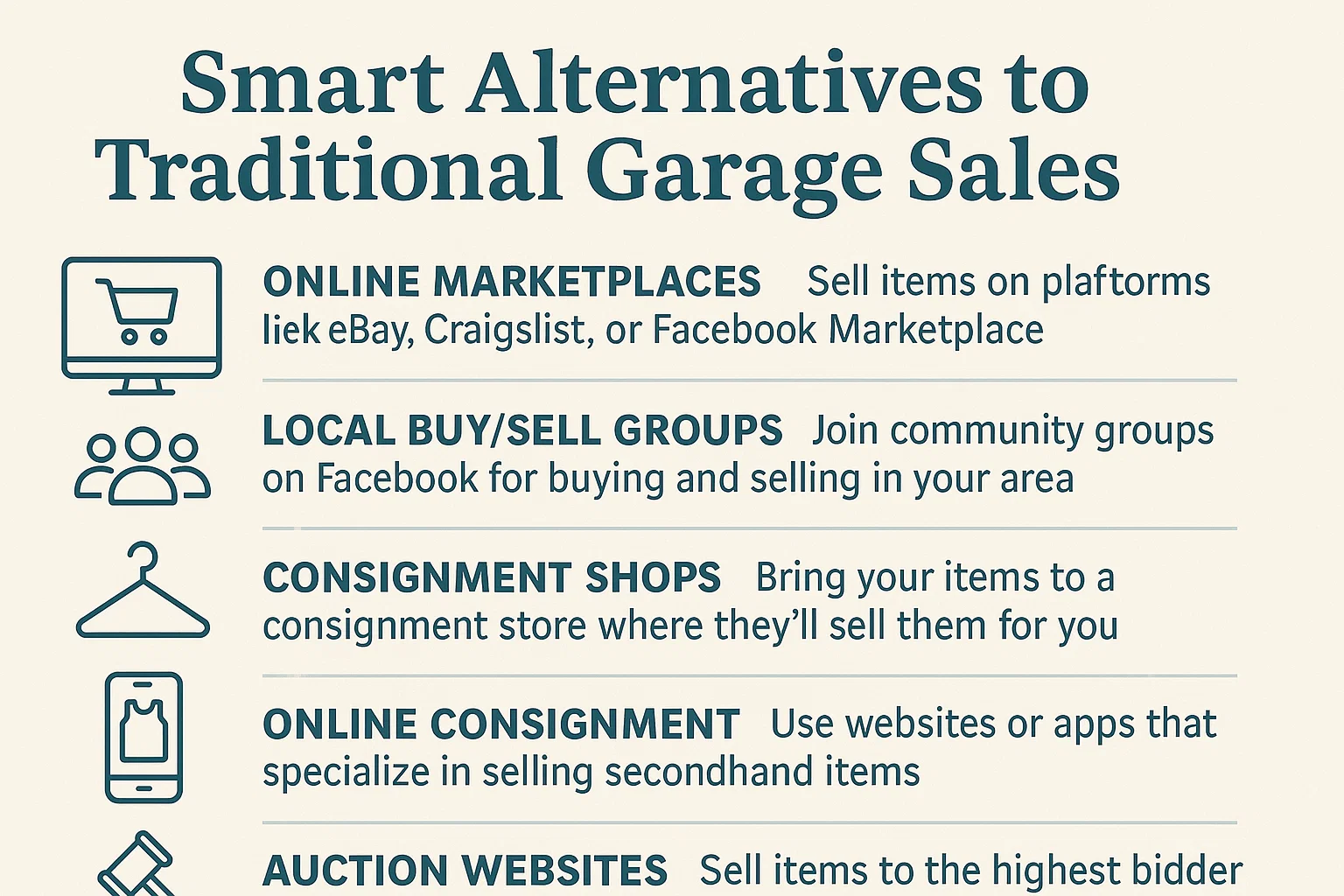 Creative Garage Sale Solutions infographic