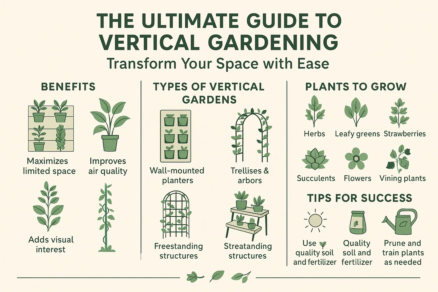 Vertical Gardening Guide infographic