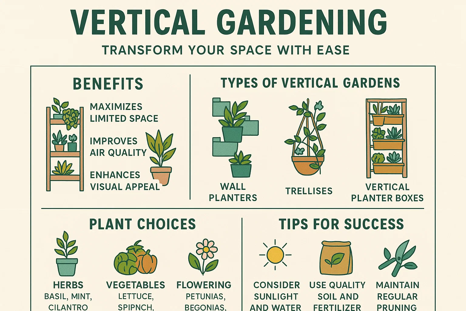 Vertical Gardening Guide infographic