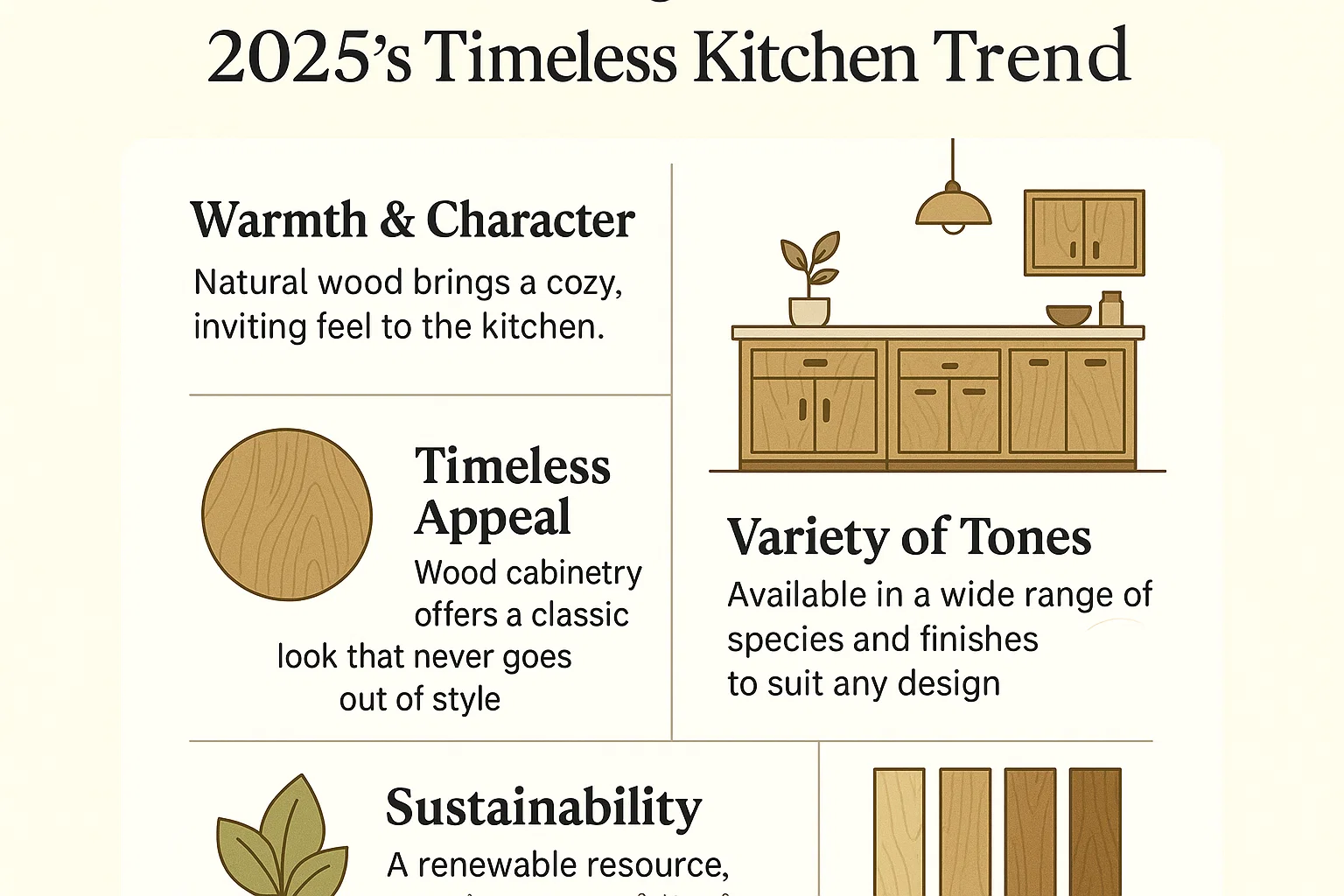 Timeless Wood Kitchen infographic
