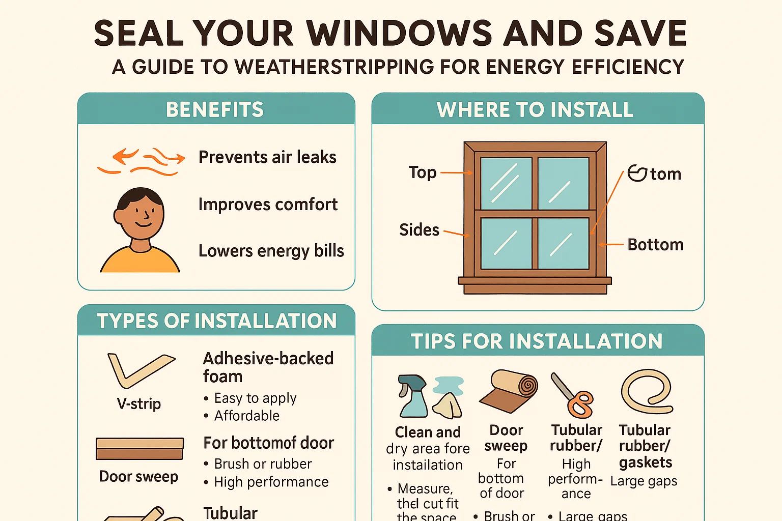Weatherstripping for Energy Efficiency infographic