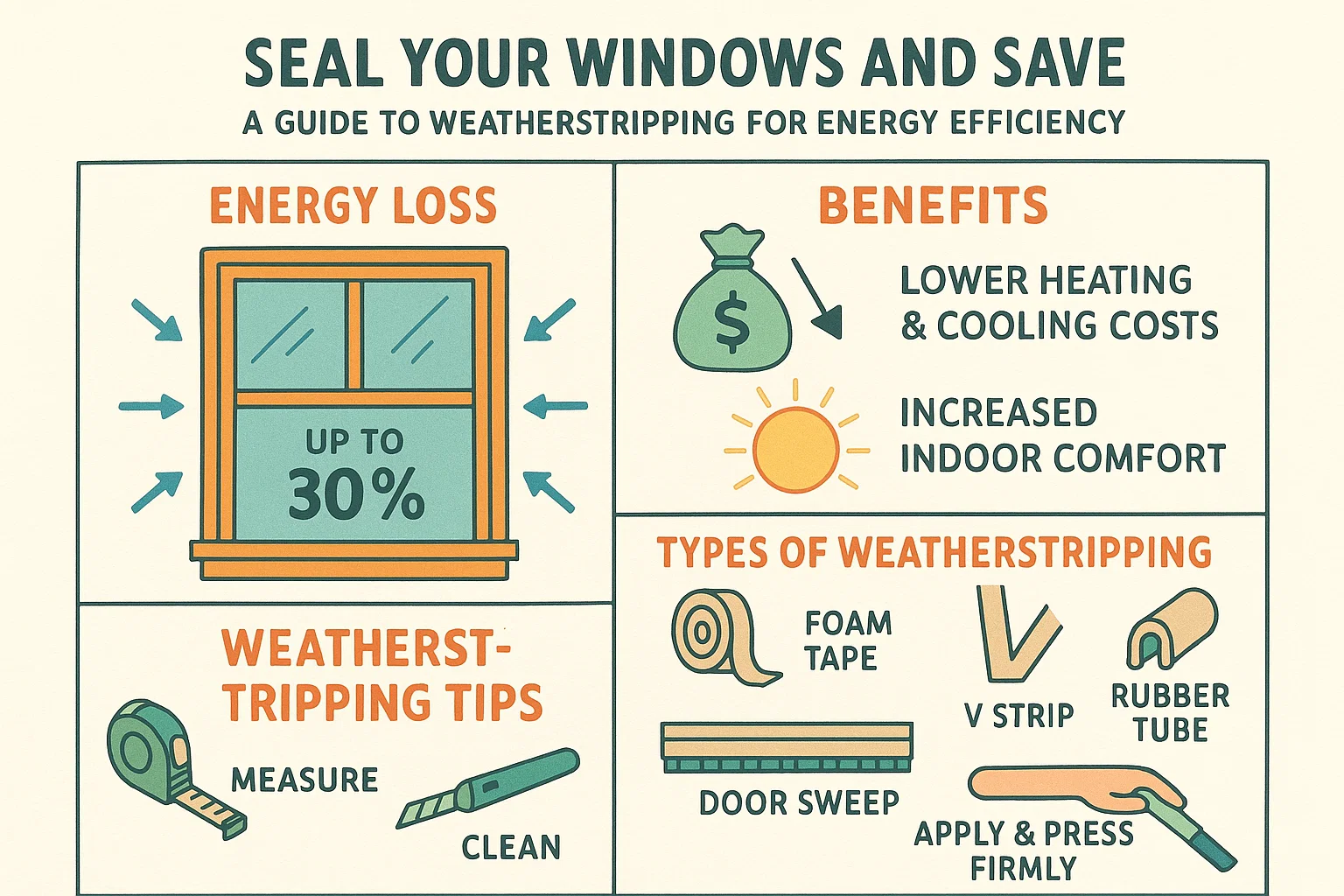 Weatherstripping for Energy Efficiency infographic