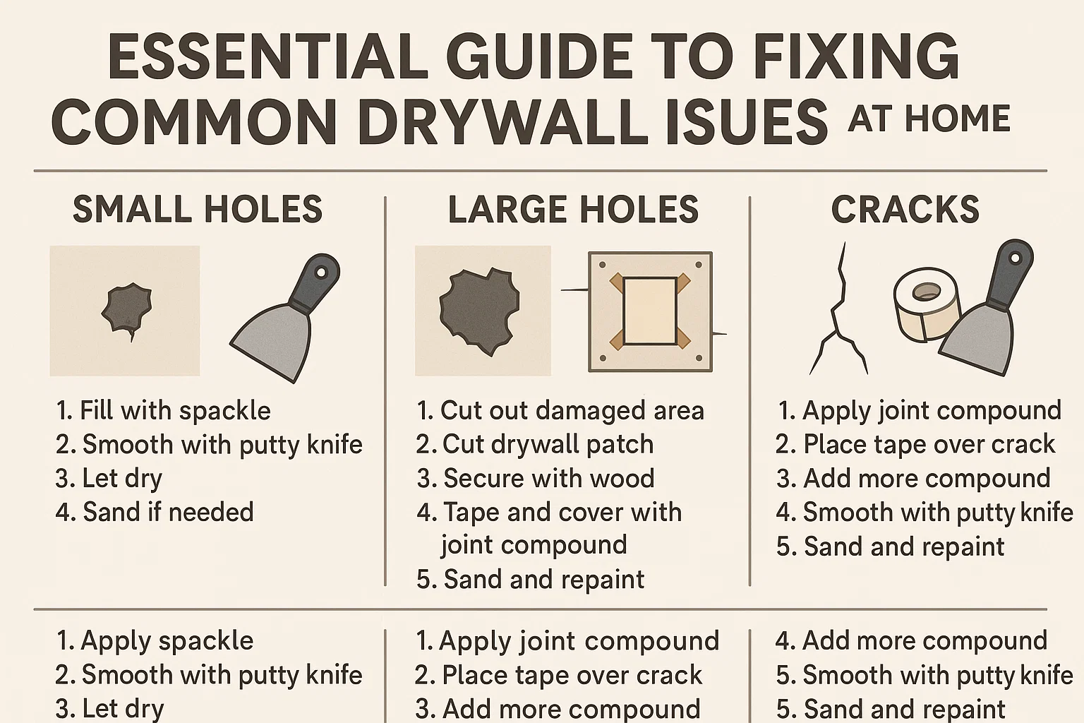 Drywall Repair Guide infographic